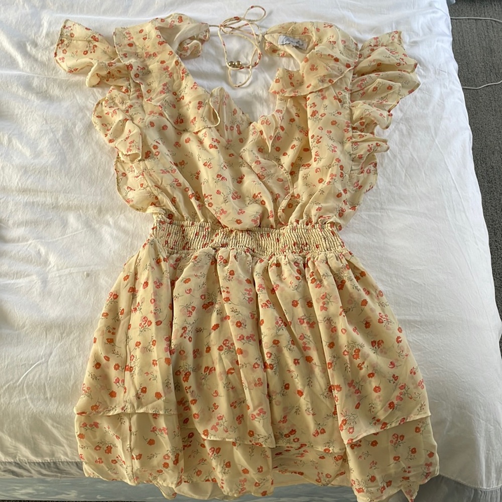 Sabo Skirt Backless Floral Mini Dress